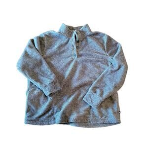 Eddie Bauer Green Tweed Snap-Front Fleece Pullover Sweater - Women's XL